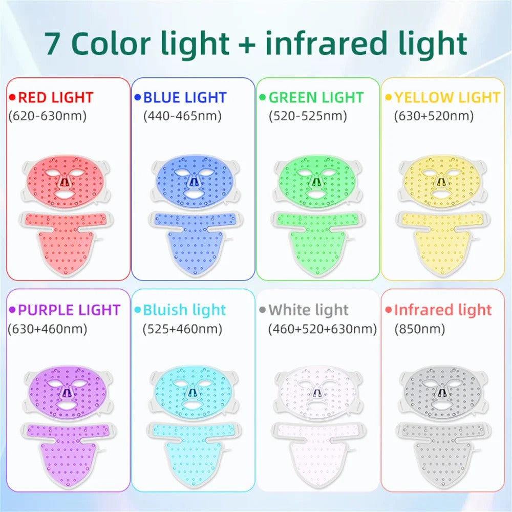 8-Color LED Face & Neck Mask with Red Light & Near Infrared Therapy