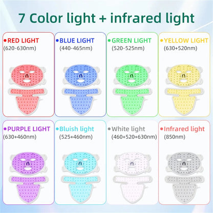 8-Color LED Face & Neck Mask with Red Light & Near Infrared Therapy